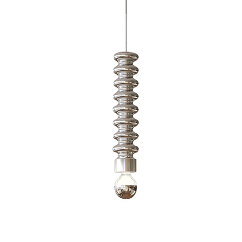 Modern Spiral Gourd Pendant Light - Colorful Metal Semi-Plated Design
