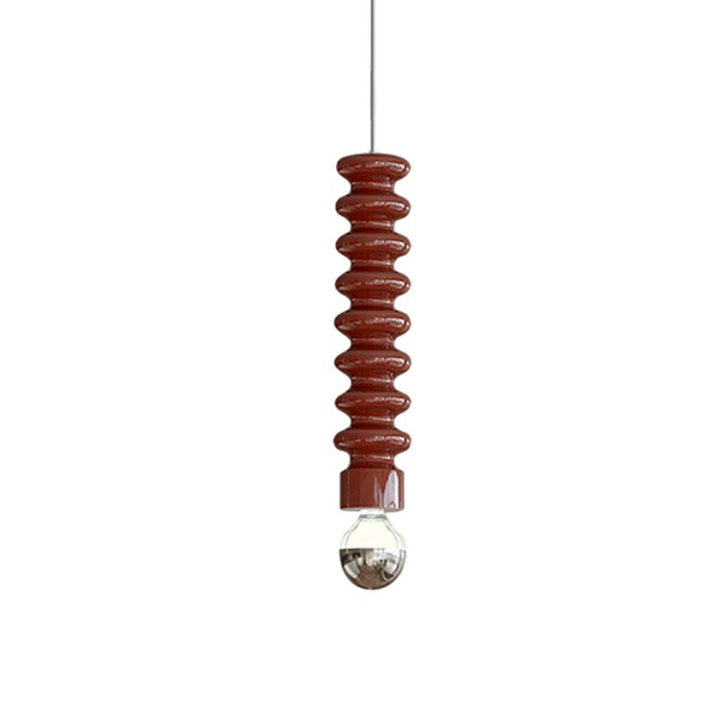Modern Spiral Gourd Pendant Light - Colorful Metal Semi-Plated Design