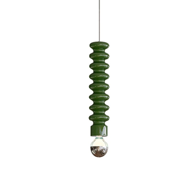 Modern Spiral Gourd Pendant Light - Colorful Metal Semi-Plated Design