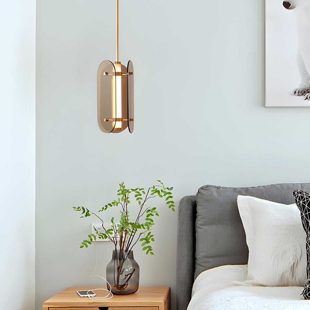 Nordic Luxury Round Glass LED Pendant Light - Small Simple Design