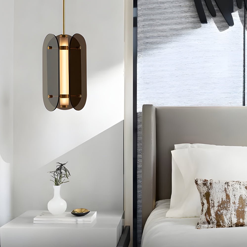 Nordic Luxury Round Glass LED Pendant Light - Small Simple Design