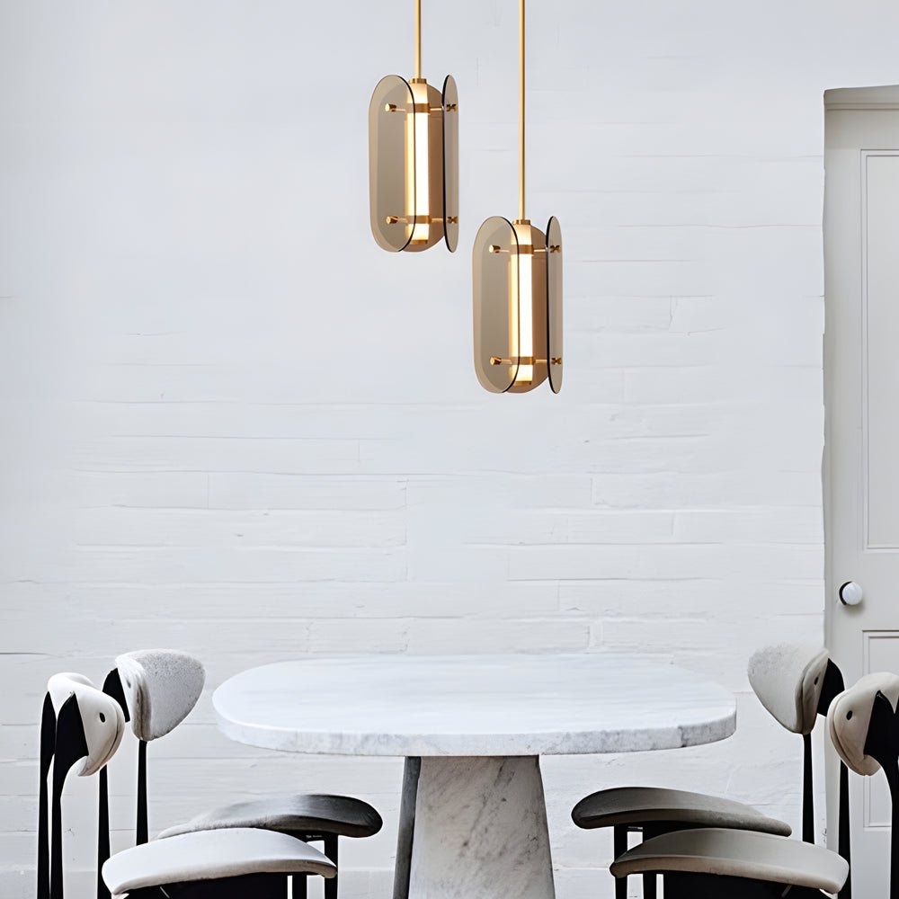 Nordic Luxury Round Glass LED Pendant Light - Small Simple Design