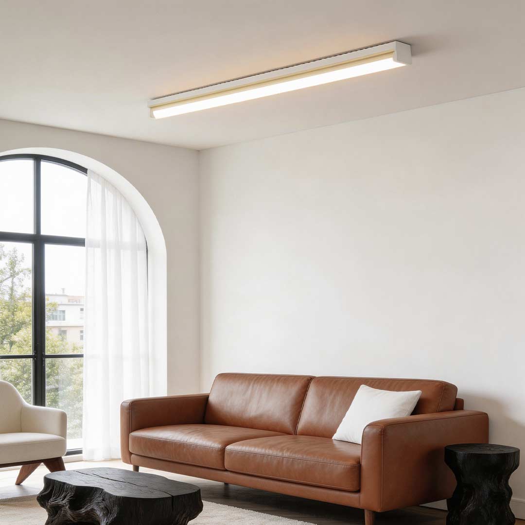 Long LED Ceiling Light - Modern White Aluminum Strip Light