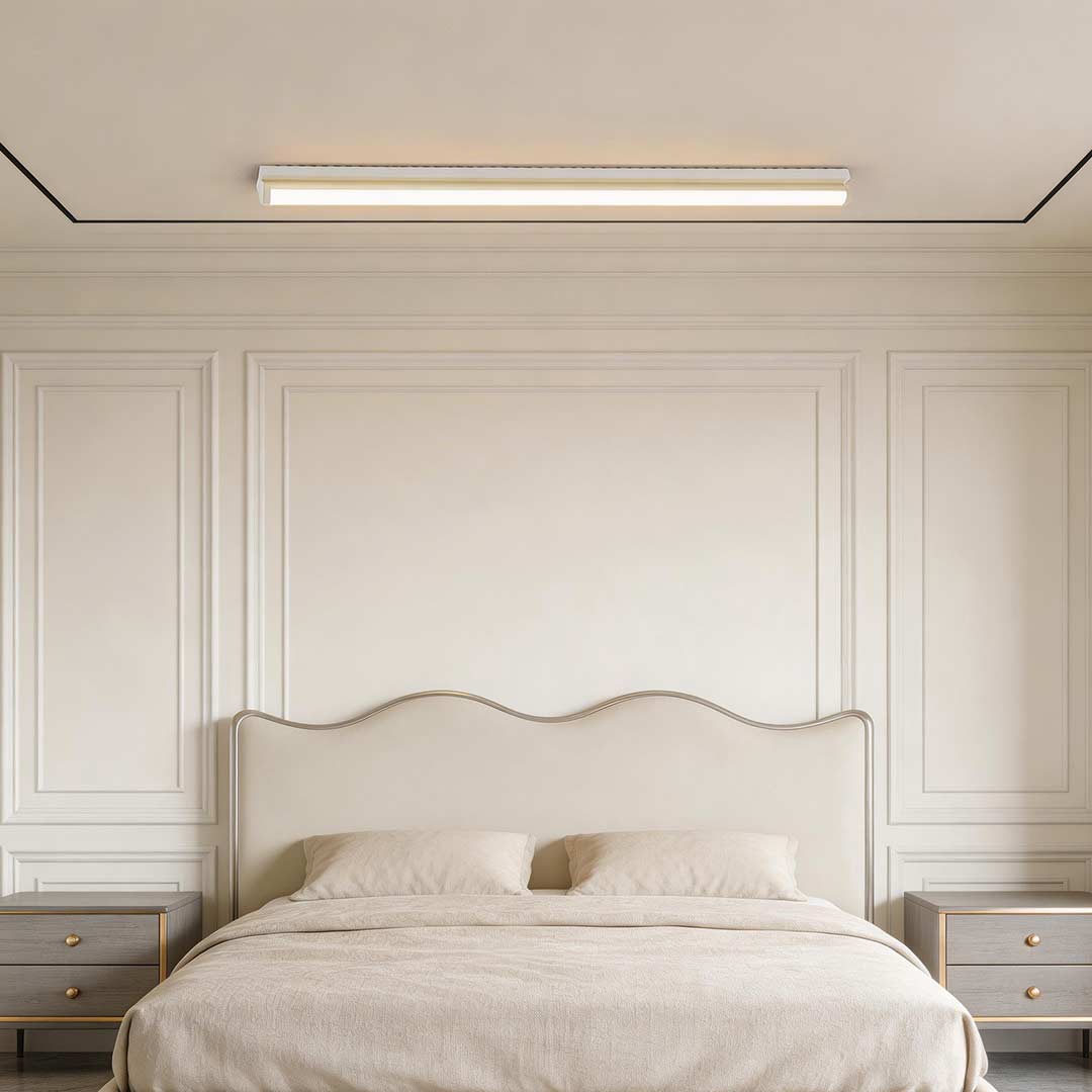 Long LED Ceiling Light - Modern White Aluminum Strip Light