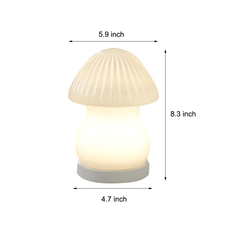 Lovely Glass LED Mushroom Lamp - Adorable Baby Night Light for Nursery Decor, Soft Glow Lighting, Cute Home Decor Gifts