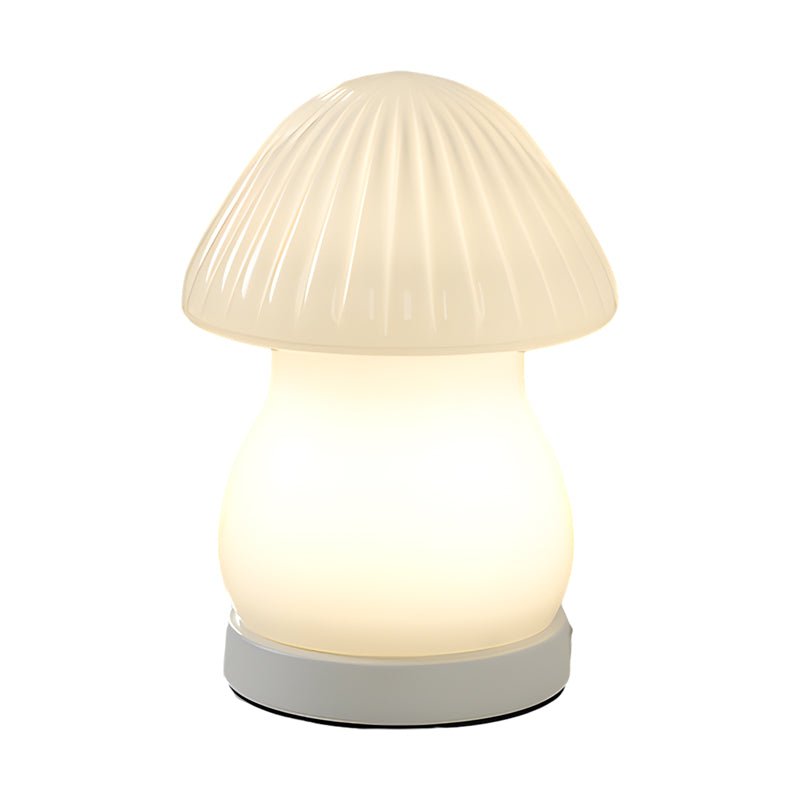 Lovely Glass LED Mushroom Lamp - Adorable Baby Night Light for Nursery Decor, Soft Glow Lighting, Cute Home Decor Gifts