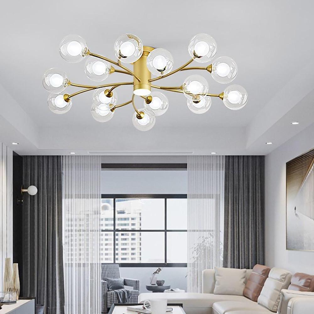 Globe Metal Glass Industrial LED Ceiling Light for Bedroom