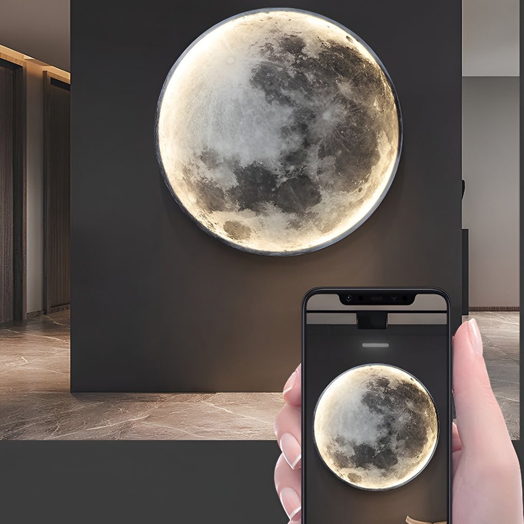 Full Moon LED Wall Lamp - Modern Round Artistic Night Light