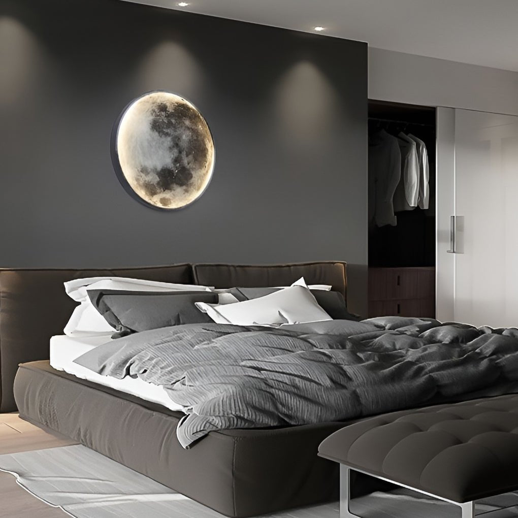 Full Moon LED Wall Lamp - Modern Round Artistic Night Light