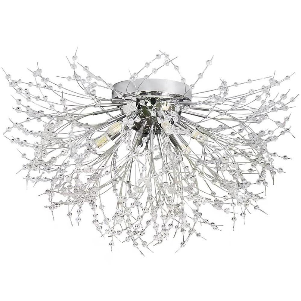 Classic Metal Crystal LED Flush Mount Ceiling Light