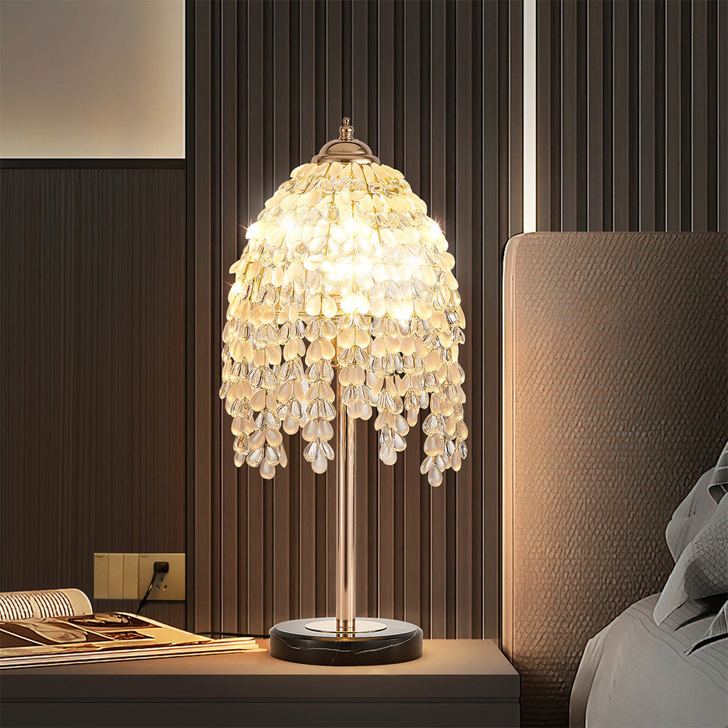 Gold Crystal Bedside Table Lamp - Luxury European Design for Elegant Homes
