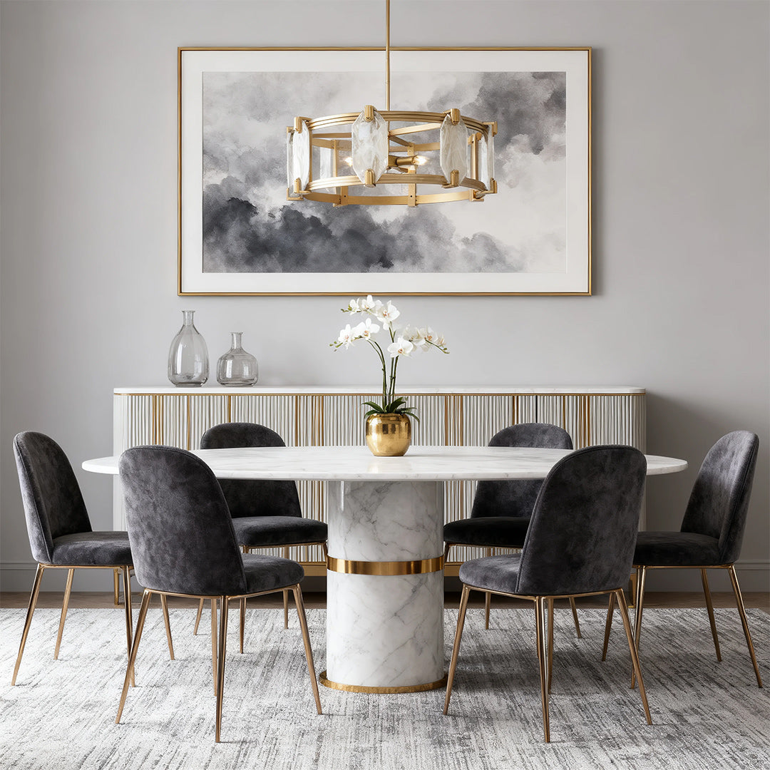 Round Glass Chandelier - Classic American Ceiling Light Elegance