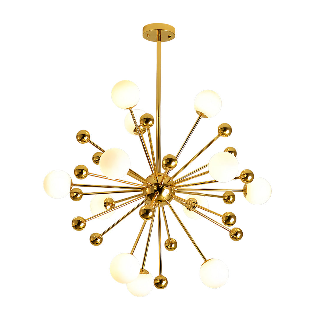 12-Light Sputnik Chandelier - Nordic Gold Iron LED Ceiling Light