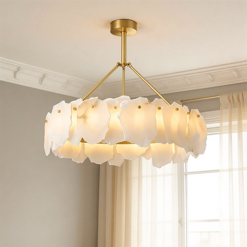 Modern LED Cloud Stone Copper Chandelier Ceiling Light
