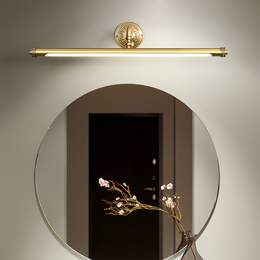 Gold Bathroom Vanity Light European Pure Copper Mirror Wall Light Elegant Modern Design Luxury Lighting Fixtures for Bathroom and Makeup Spaces Stylish Wall Sconce for Home Decor Interior Lighting Solutions