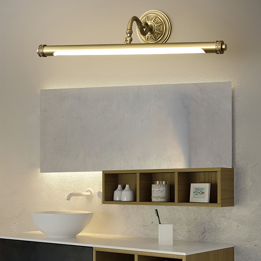 Gold Bathroom Vanity Light European Pure Copper Mirror Wall Light Elegant Modern Design Luxury Lighting Fixtures for Bathroom and Makeup Spaces Stylish Wall Sconce for Home Decor Interior Lighting Solutions