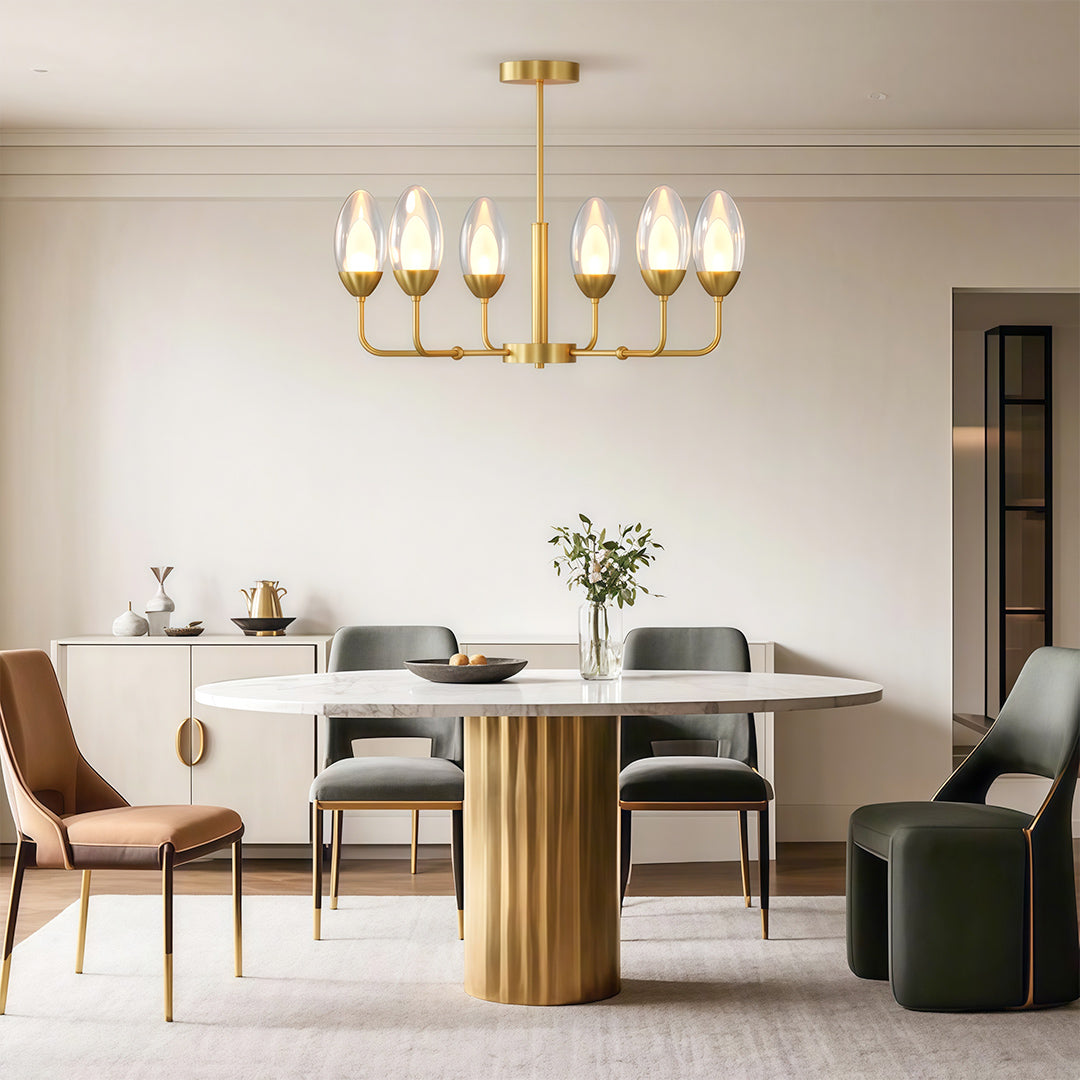 Modern Minimalist Copper Chandelier – Luxury Ceiling Light Fixture