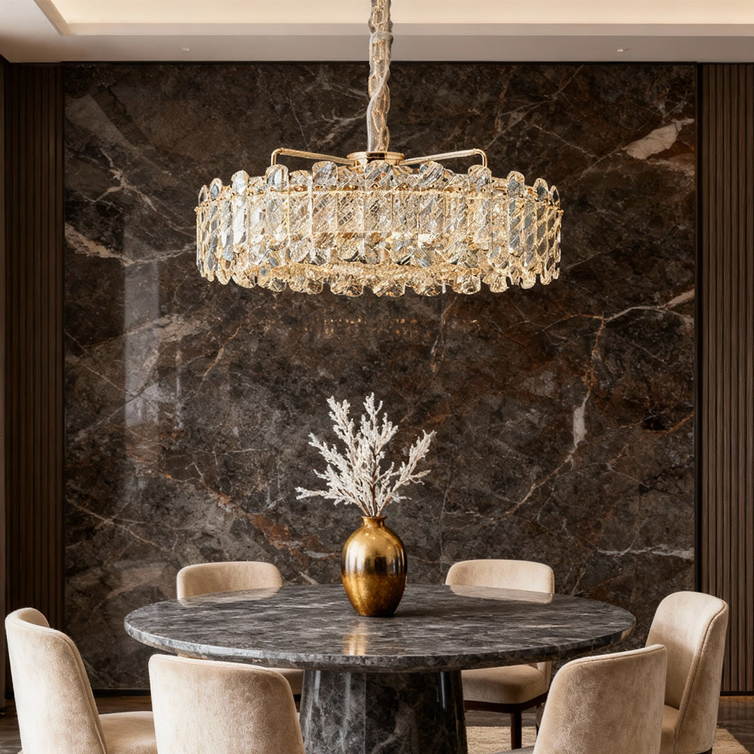 Nordic Luxury Carbon Steel Crystal Chandelier Ceiling Light