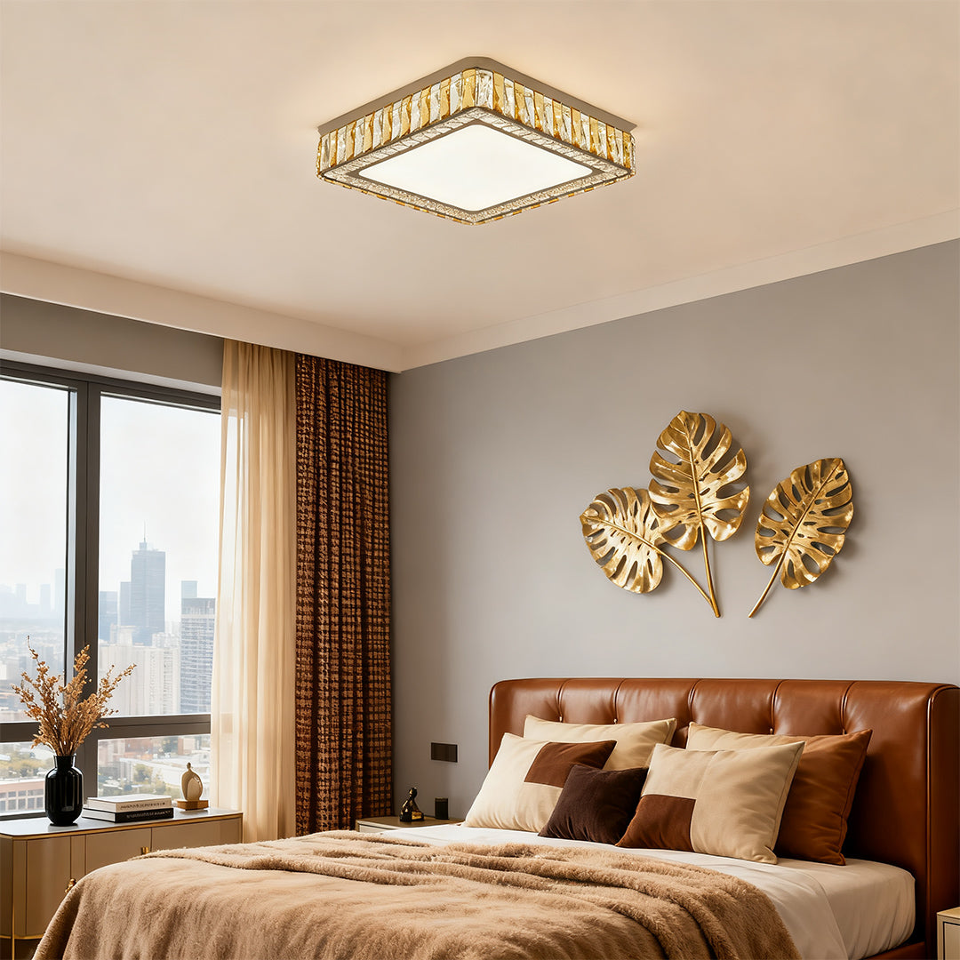 Luxury Crystal LED Ceiling Light - Flush Mount Chandelier iluminação decoração moderna