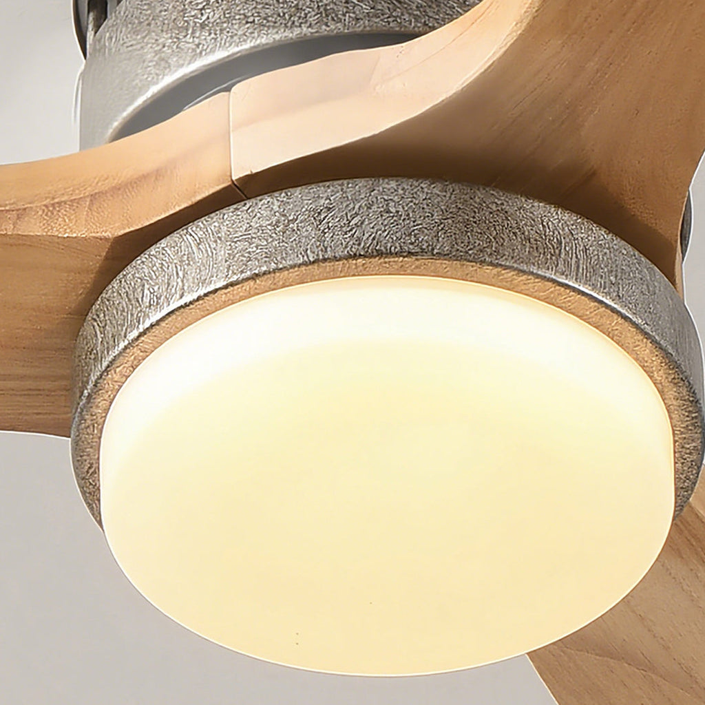 3-Blade Ceiling Fan with Light Remote Control Wood Fandelier
