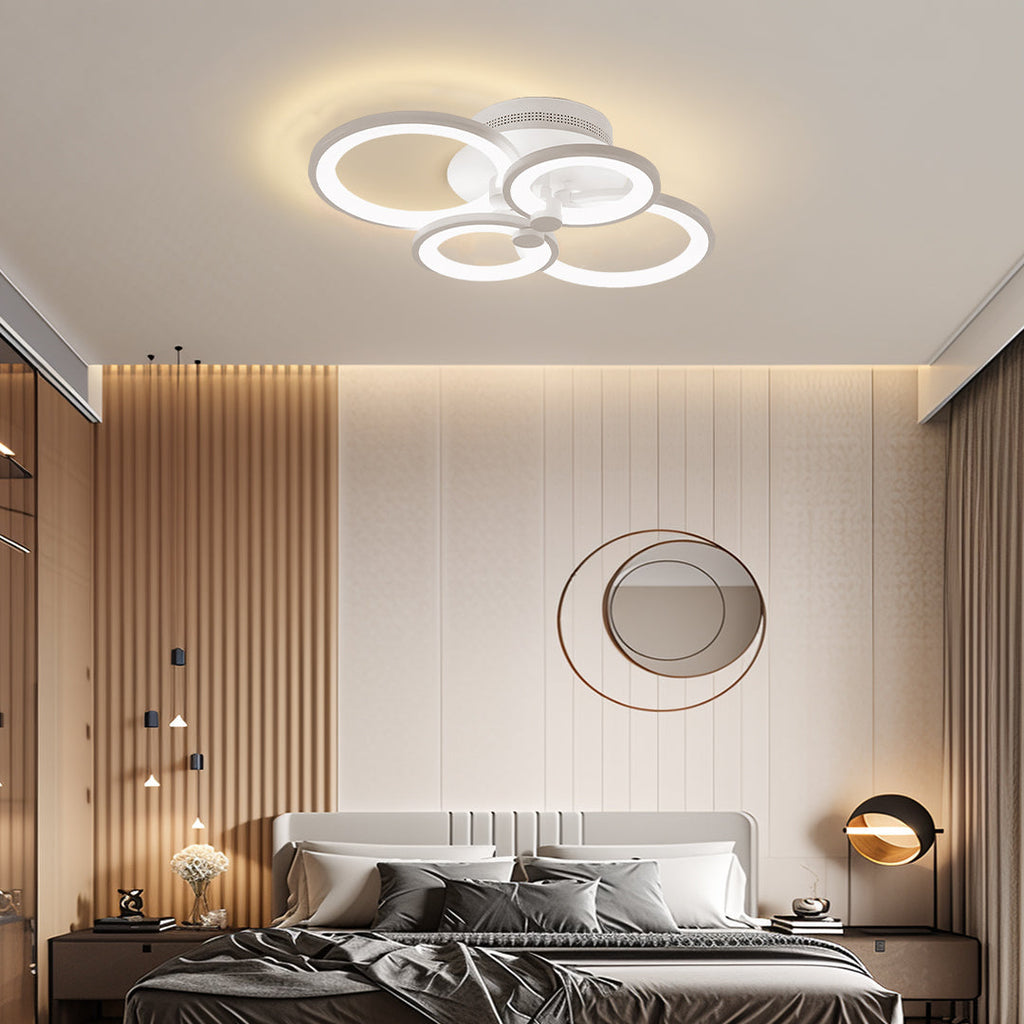 Elegant Overlapping Rings Ceiling Light - Unique Multi Ring LED Lamp