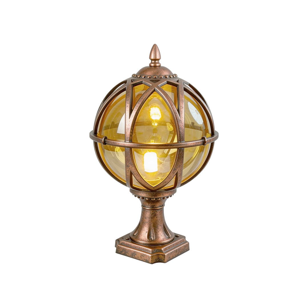 Globe Pillar Lights Outdoor Waterproof European Glass Lamp