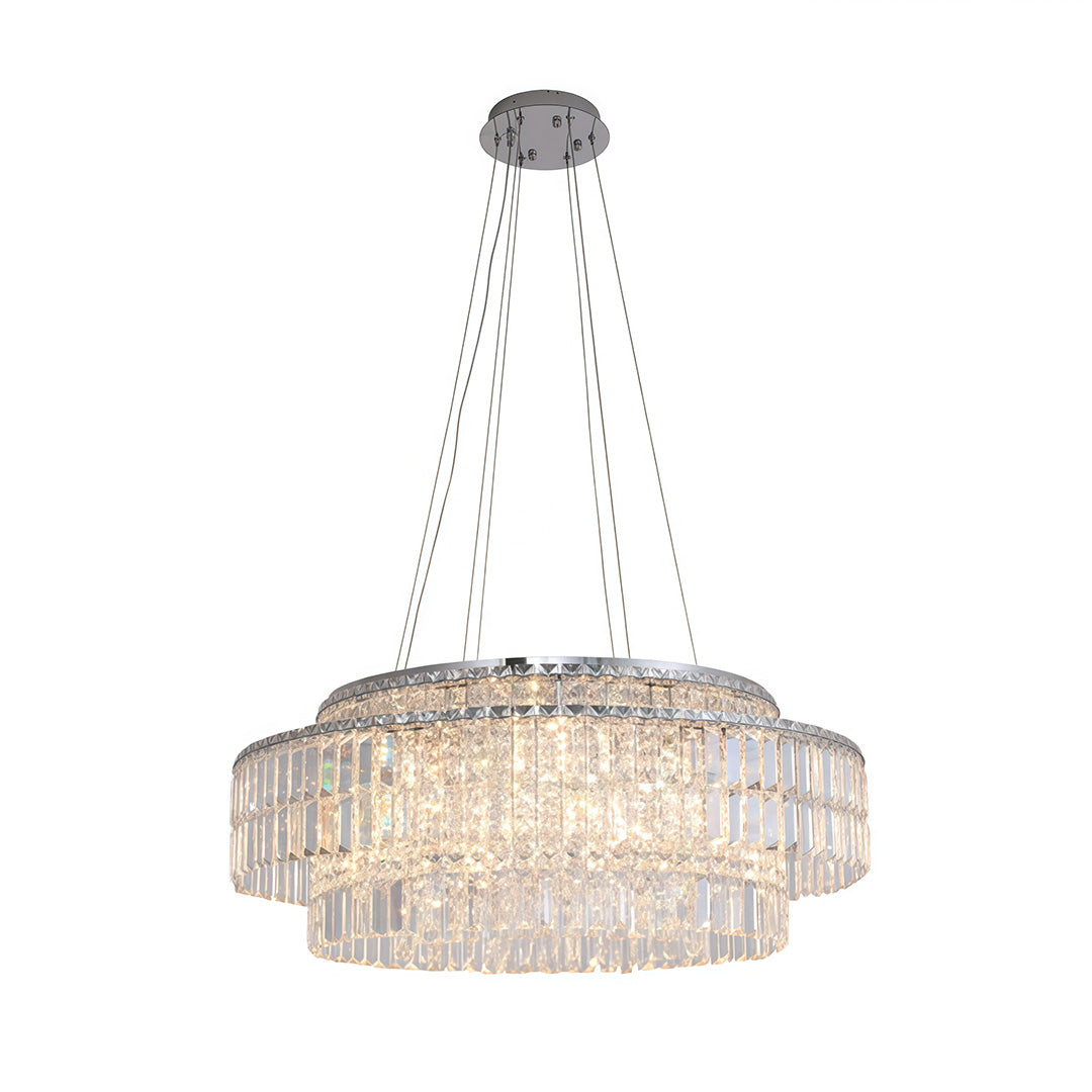 Minimalist Round Crystal Adjustable Chandelier Ceiling Light