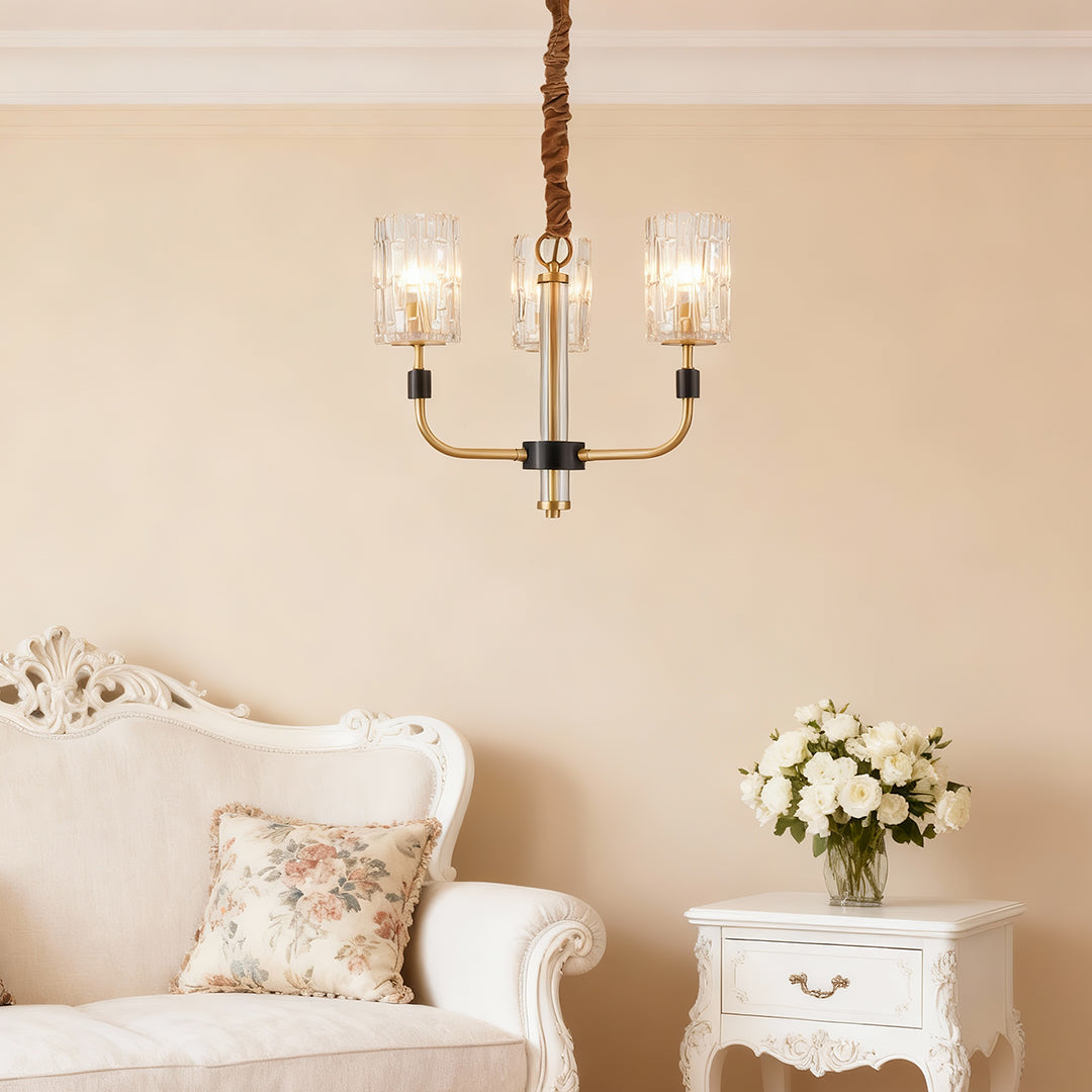 Luxury Copper Glass Chandelier - Modern Minimalist Ceiling Light