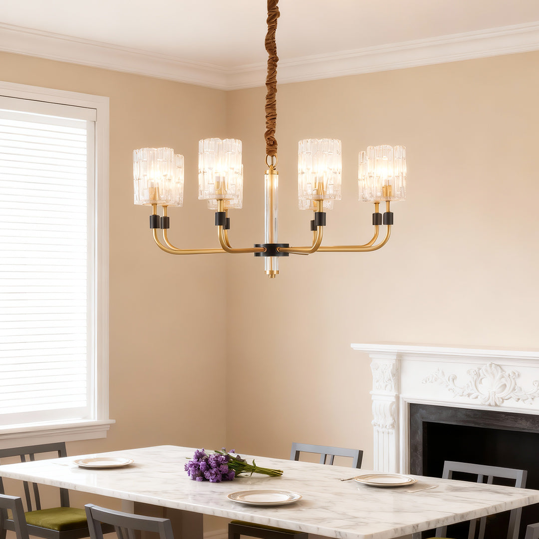 Luxury Copper Glass Chandelier - Modern Minimalist Ceiling Light
