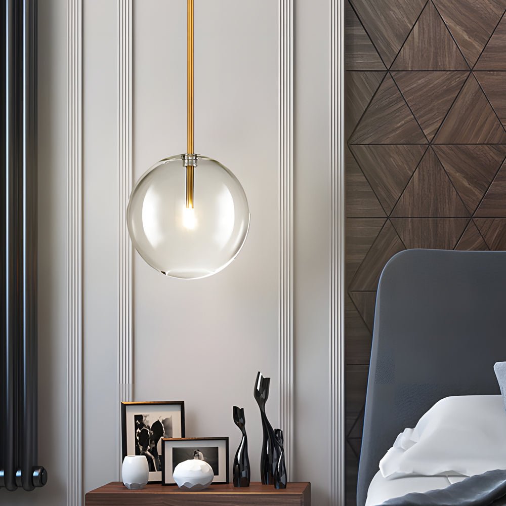 Clear Glass Globe Pendant Light - Nordic Iron Ceiling Light, Modern Hanging Fixture, Industrial Home Decor