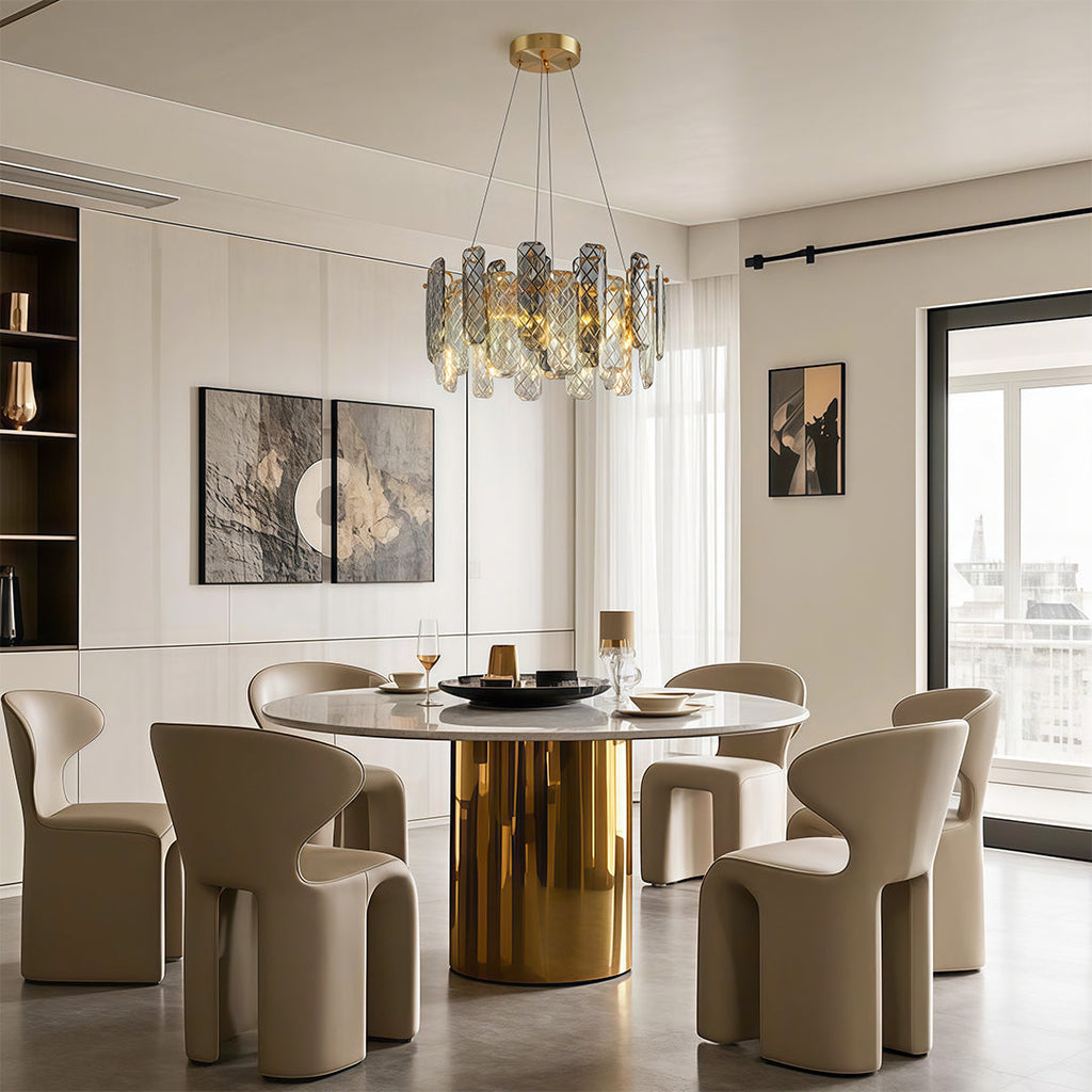 Contemporary Crystal Chandelier Eye-Protecting Ceiling Light