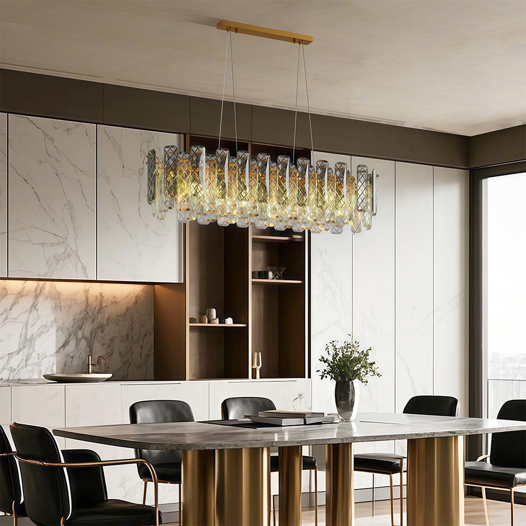Contemporary Crystal Chandelier Eye-Protecting Ceiling Light