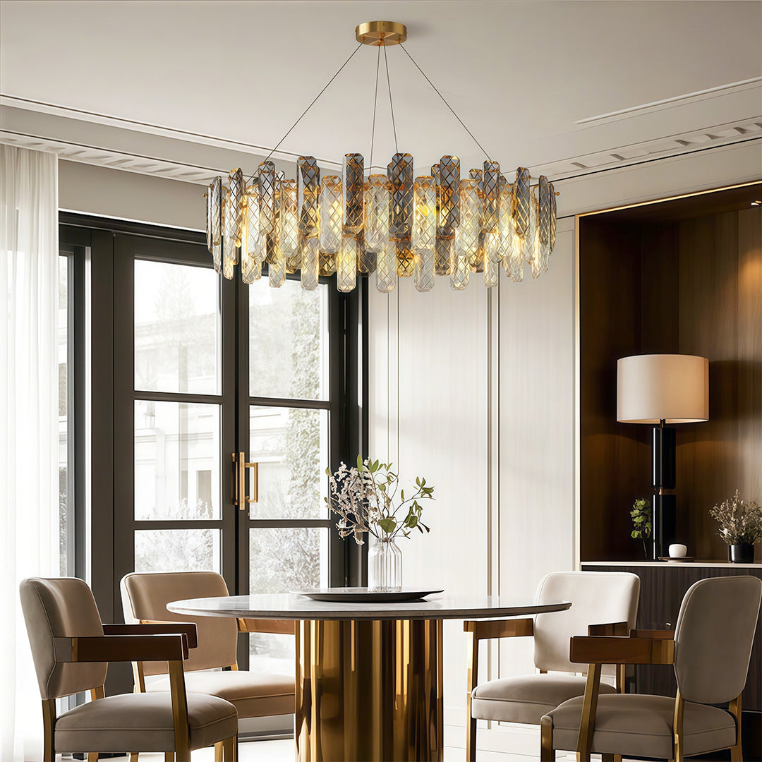 Contemporary Crystal Chandelier Eye-Protecting Ceiling Light
