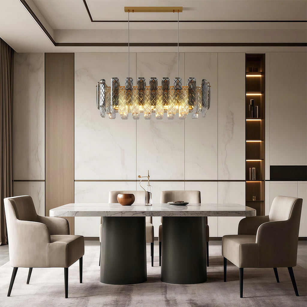 Contemporary Crystal Chandelier Eye-Protecting Ceiling Light
