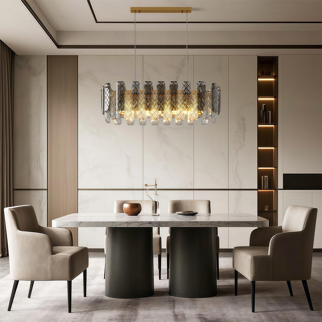 Contemporary Crystal Chandelier Eye-Protecting Ceiling Light