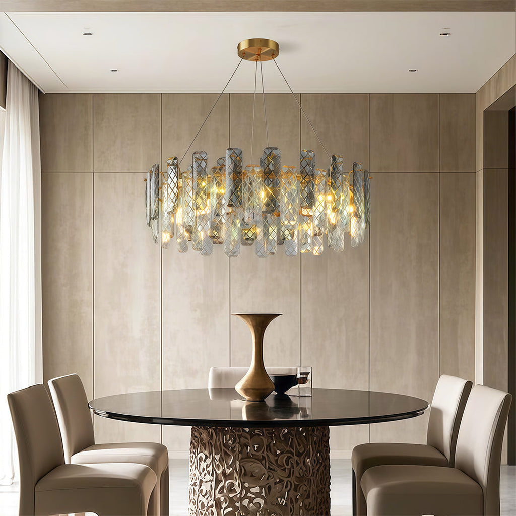 Contemporary Crystal Chandelier Eye-Protecting Ceiling Light