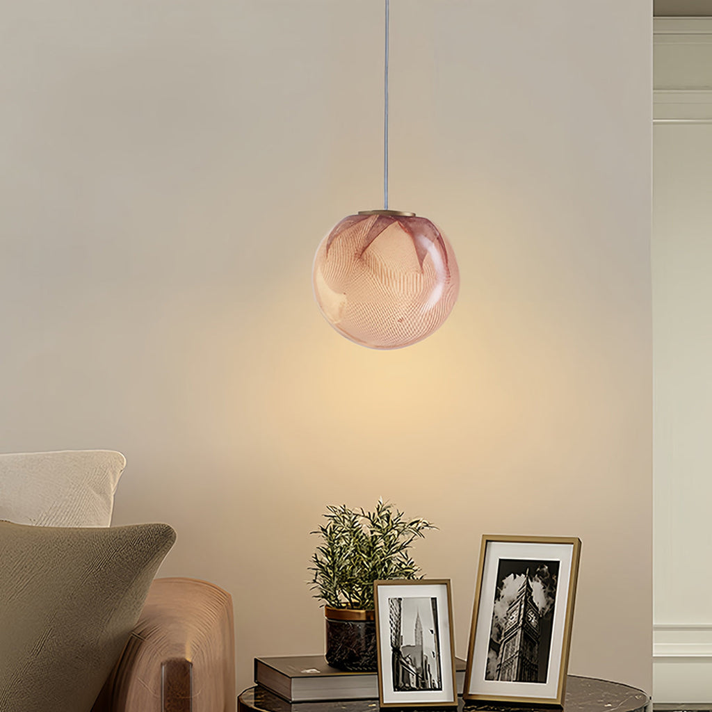 Glass Globe Pendant Light Modern Minimalist Design Single Head Fixture