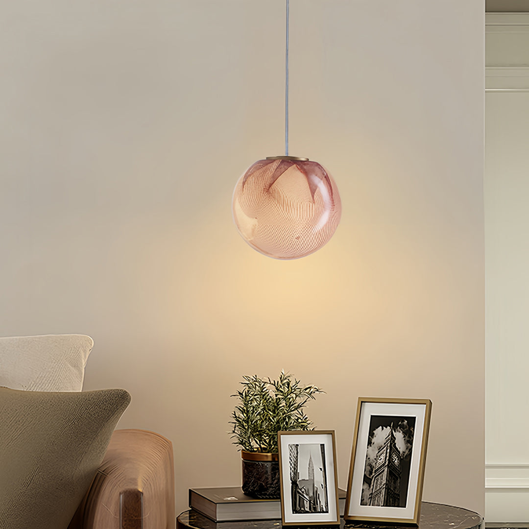 Glass Globe Pendant Light Modern Minimalist Design Single Head Fixture