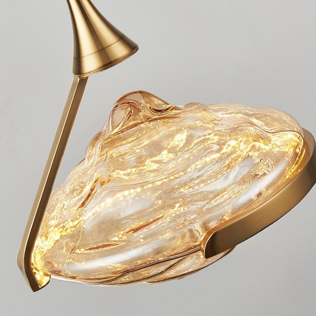 Luxury Glass UFO Spinning Top LED Pendant Light - Modern Bedside Decor