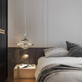 Luxury Glass UFO Spinning Top LED Pendant Light - Modern Bedside Decor