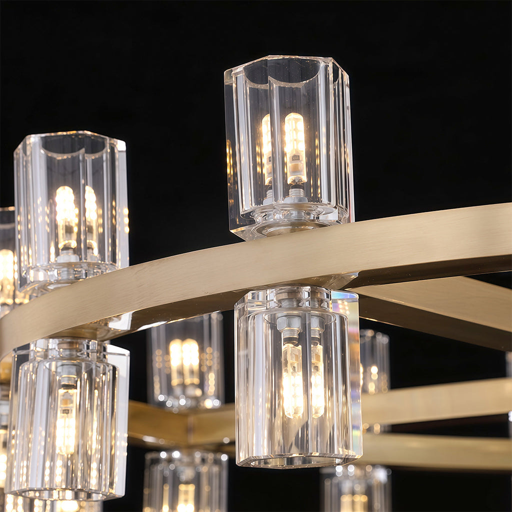 Luxury Crystal Chandelier - American Copper Ceiling Light