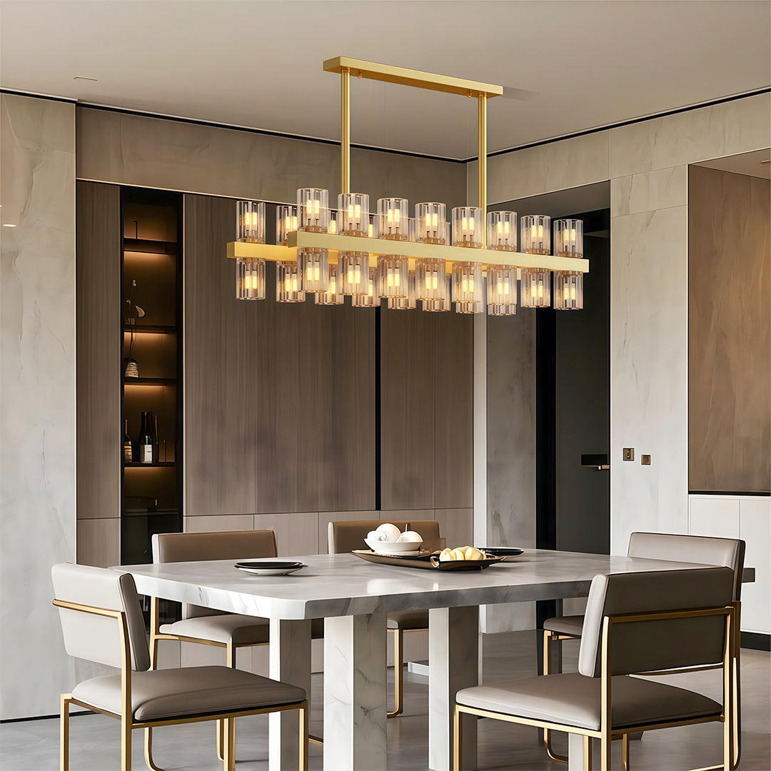Luxury Crystal Chandelier - American Copper Ceiling Light