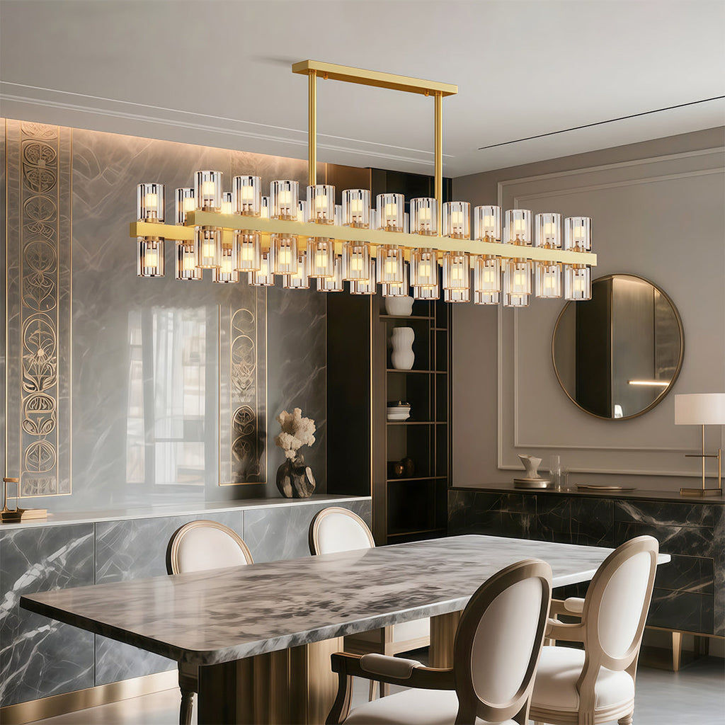 Luxury Crystal Chandelier - American Copper Ceiling Light