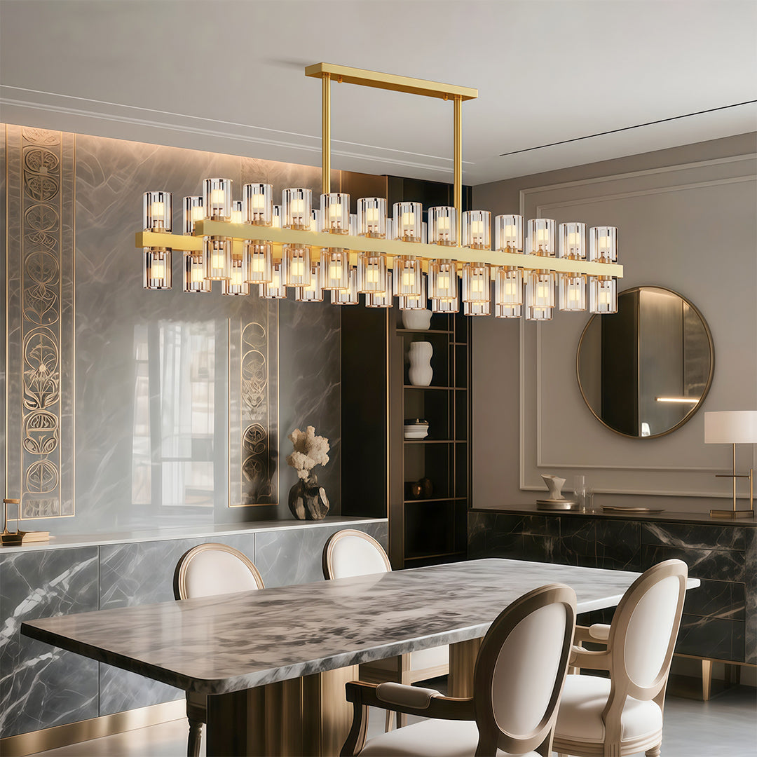 Luxury Crystal Chandelier - American Copper Ceiling Light