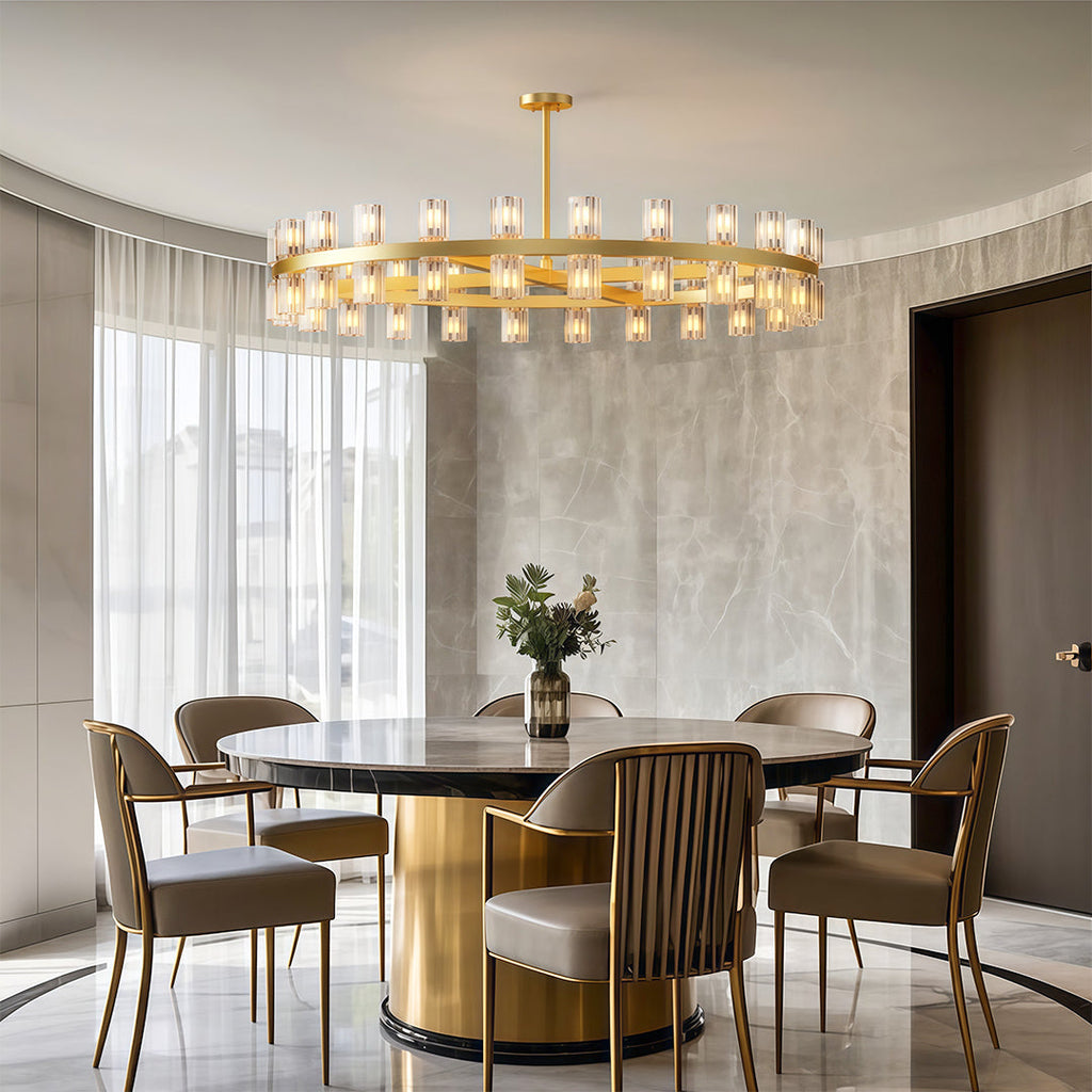 Luxury Crystal Chandelier - American Copper Ceiling Light