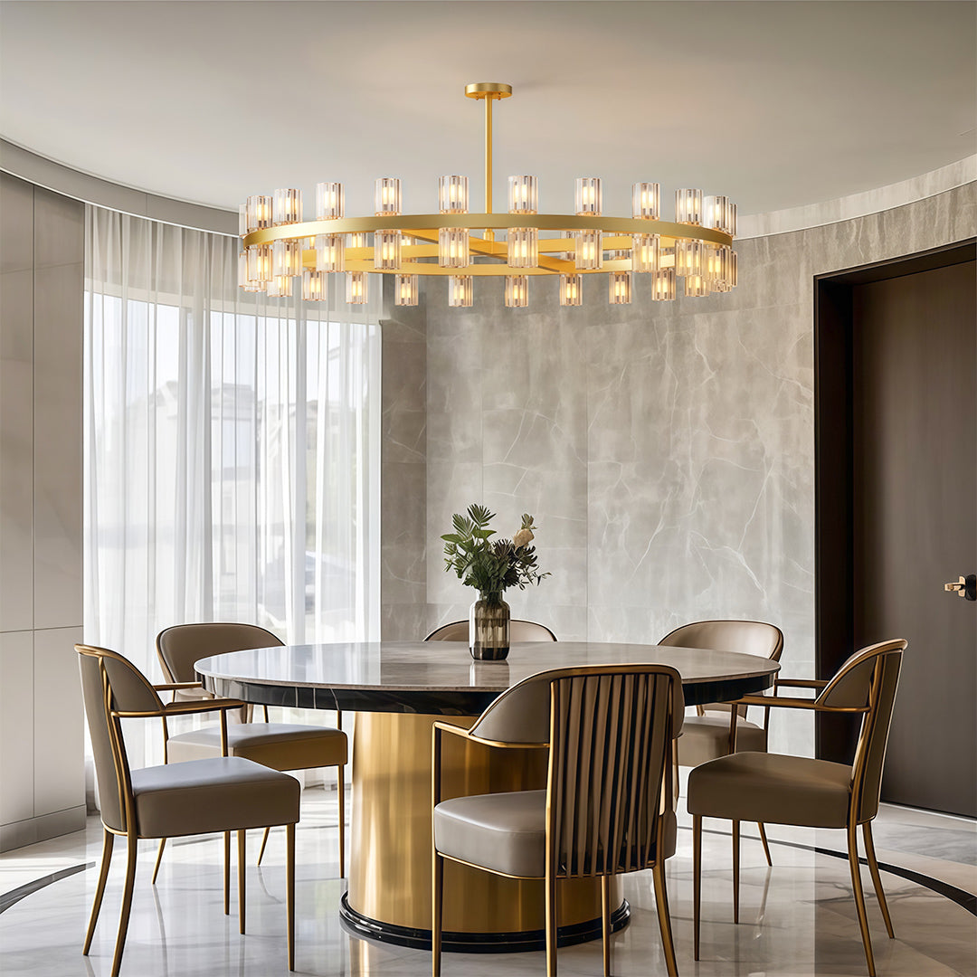 Luxury Crystal Chandelier - American Copper Ceiling Light