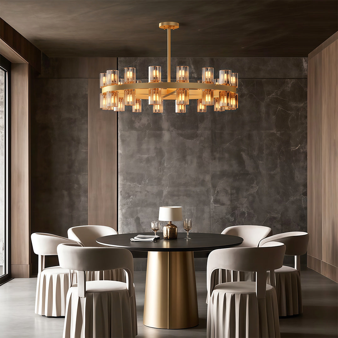 Luxury Crystal Chandelier - American Copper Ceiling Light