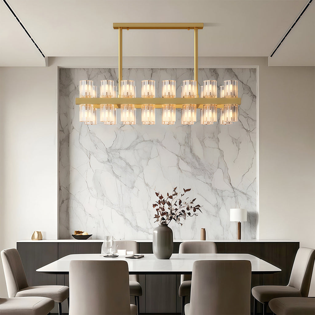 Luxury Crystal Chandelier - American Copper Ceiling Light