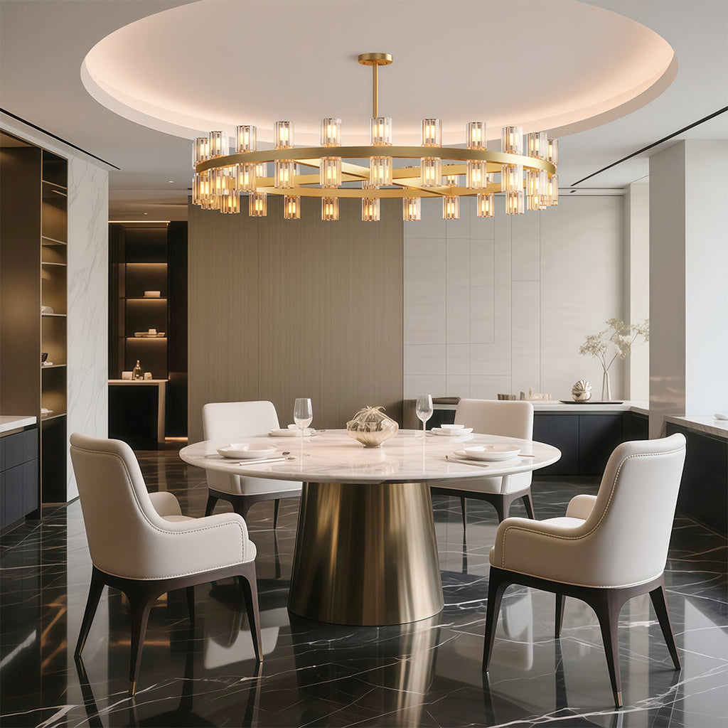 Luxury Crystal Chandelier - American Copper Ceiling Light