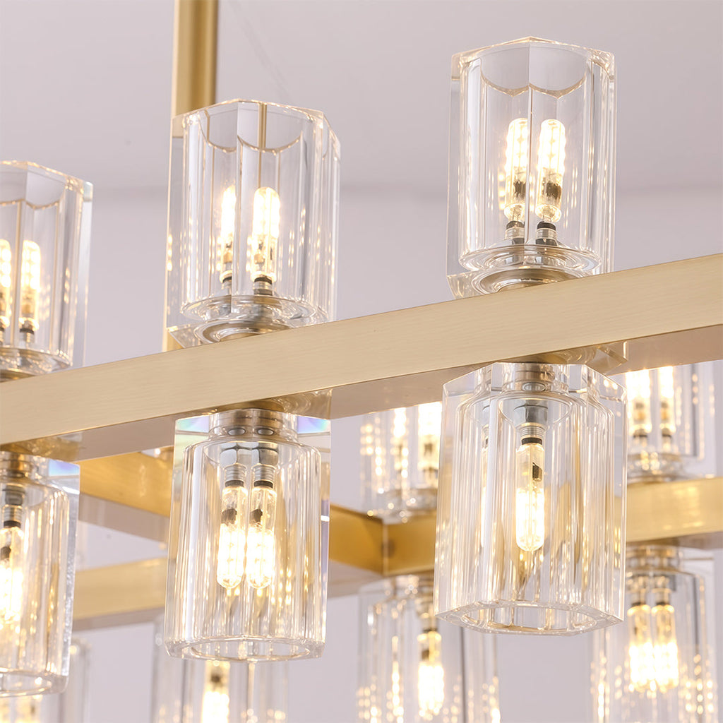 Luxury Crystal Chandelier - American Copper Ceiling Light